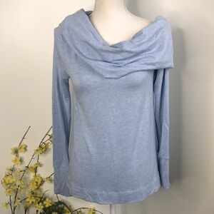 Lilly Pulitzer heather periwinkle blue off shoulder cowl neck top